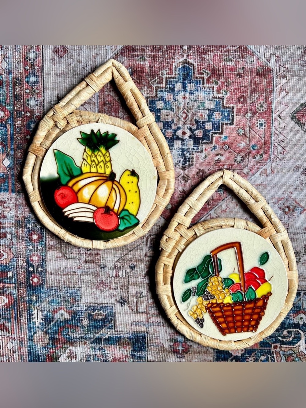 Decorative Fruit Wall Hanging Trivets (Set of 2)